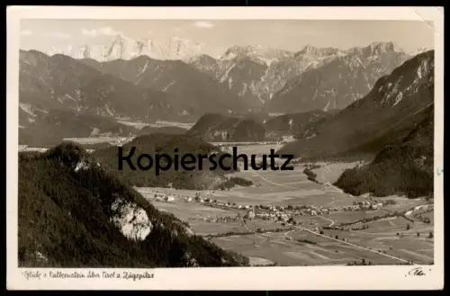 ALTE POSTKARTE BLICK VOM FALKENSTEIN 1938 ÜBER TIROL ZUR ZUGSPITZE VILSTAL PFRONTEN Ansichtskarte AK cpa postcard