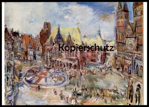 ÄLTERE POSTKARTE OSKAR KOKOSCHKA DER MARKTPLATZ ZU BREMEN Markt marché market postcard cpa AK Ansichtskarte