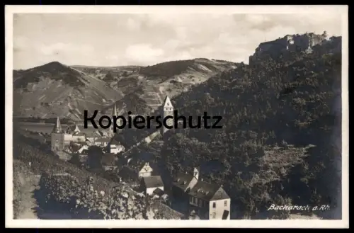 ALTE POSTKARTE BACHARACH AM RHEIN MIT JUGENDBURG STAHLECK GAU RHEINLAND Jugendherberge Ansichtskarte AK postcard cpa