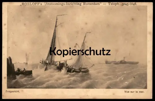 ALTE MARITIME KÜNSTLER POSTKARTE ZEEGEZICHT VUE SUR LA MER ROELOFF' S JITSTOOMINGS INRICHTING ROTTERDAM Ansichtskarte AK