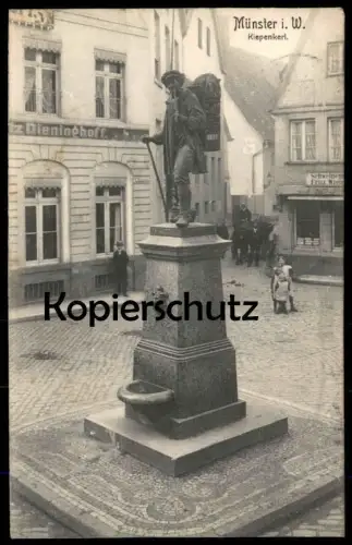 ALTE POSTKARTE MÜNSTER WESTFALEN KIEPENKERL DENKMAL Schweinemetzger Fritz Wielers Dieninghoff monument Ansichtskarte