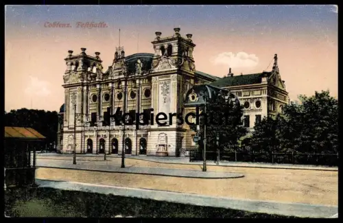 ALTE POSTKARTE COBLENZ AM RHEIN STÄDTISCHE FESTHALLE Koblenz 1916 Ansichtskarte cpa postcard AK