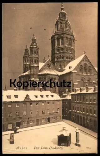 ALTE POSTKARTE MAINZ DER DOM IM WINTER SÜDSEITE Schnee snow neige Ansichtskarte AK cpa postcard