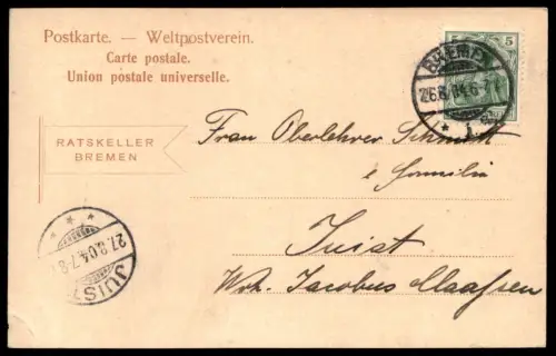 ALTE POSTKARTE BREMEN RATHSKELLER ROSEKELLER ROSECELLAR Ratskeller Weinfass Fässer Wein vino Ansichtskarte postcard cpa