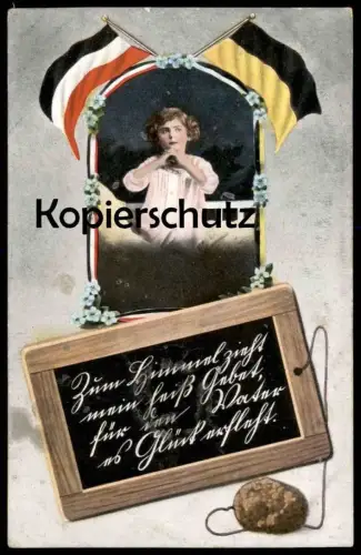 ALTE POSTKARTE KIND IM GEBET 1. WELTKRIEG FÜR DEN VATER ES GLÜCK ERFLEHT PATRIOTIKA Patriotismus Ansichtskarte postcard