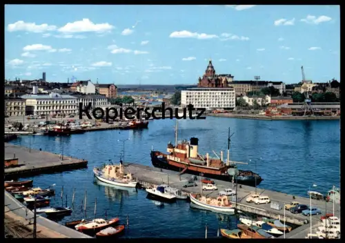 ÄLTERE POSTKARTE HELSINKI SÜDHAFEN HELSINGFORS SODRA HAMNEN OTSO SCHIFF HAFEN Frachschiff cargo steam ship postcard AK