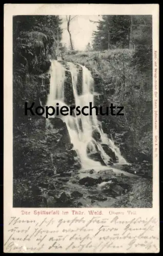 ALTE POSTKARTE DER SPLITTERFALL IM THÜRINGER WALD OBERER TEIL TAMBACH-DIETHARZ WASSERFALL cascade Ansichtskarte postcard