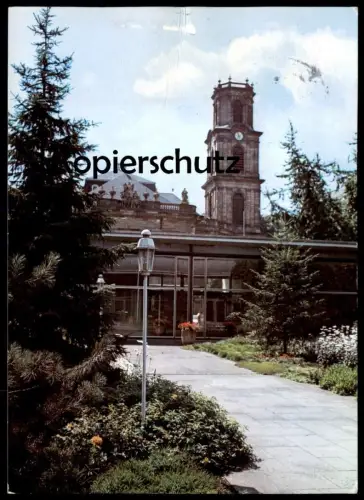 ÄLTERE POSTKARTE SAARBRÜCKEN BLICK AUS DER STAATSKANZLEI AUF DIE LUDWIGSKIRCHE Ansichtskarte AK postcard cpa