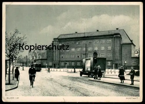 ALTE POSTKARTE GELSENKIRCHEN-BUER POSTAMT FELDPOST 21.12.1939 Strassenbahn Gelsenkirchen Buer LKW Ansichtskarte postcard