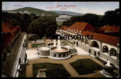 ALTE POSTKARTE BAD NAUHEIM JOHANNISBERG SPRUDELHOF KURHAUS Löwe Total Totalansicht Ansichtskarte AK postcard cpa