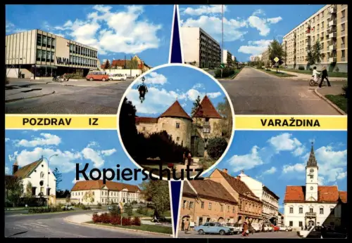 ÄLTERE POSTKARTE POZDRAV IZ VARAZDINA Hrvatska Grüsse aus Varazdin Vama Kroatien croatia croatie postcard Ansichtskarte