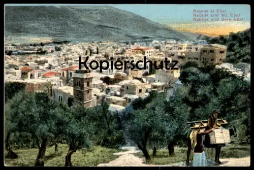 ALTE POSTKARTE ISRAEL NABLUS ET EBAL BERG MOUNT EBAL Autonomiegebiet Westjordanland Ansichtskarte cpa postcard AK