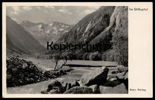 ALTE POSTKARTE IM STILLUPTAL ZILLERTAL PANORAMA Tal Mayrhofen Bach Bachbett Ansichtskarte postcard AK cpa