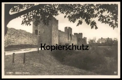 ALTE POSTKARTE VISBY SÖDRA MUREN Südliche Mauer Stadtmauer city wall Sverige Schweden Sweden Ansichtskarte postcard cpa