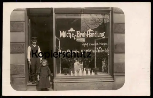 ALTE FOTO POSTKARTE MILCH & BROT HANDLUNG ANNA ODEMANN LÖWENSTRASSE 24 HOHELUFT BROT-FABRIK-ELBE ALTONA HAMBURG Photo