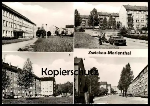 ÄLTERE POSTKARTE ZWICKAU MARIENTHAL OTTO GROTEWOHL SCHULE ROTDORNWEG LION-FEUCHTWANGER-STRASSE WINDBERGSTRASSE AK cpa