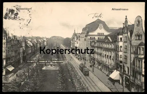 ALTE POSTKARTE DÜSSELDORF ALLEESTRASSE Strassenbahn Tram tramway Ansichtskarte cpa AK postcard