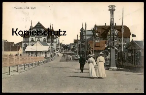 ALTE POSTKARTE WESTERLAND AUF SYLT MIT ZEITUNGSVERKAUF HAGEDORN HAMBURG AK Ansichtskarte postcard cpa