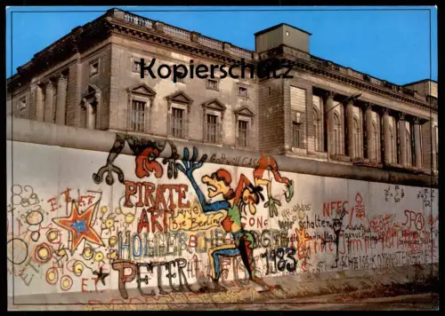 ÄLTERE POSTKARTE BERLIN BERLINER MAUER 1989 MAUERFALL GRAFFITY EHEMALIGES GESTAPO HAUS LE MUR THE WALL Ansichtskarte