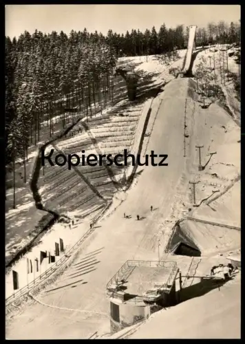 ÄLTERE POSTKARTE GROSSE ASCHBERG-SCHANZE KLINGENTHAL Skischanze ski jumping flying Ansichtskarte postcard cpa