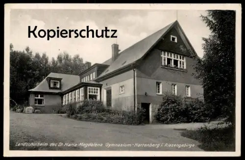 ALTE POSTKARTE LANDSCHULHEIM ST. MARIA MAGDALENA GYMNASIUM HARTENBERG RIESENGEBIRGE Schlesien Ansichtskarte cpa postcard