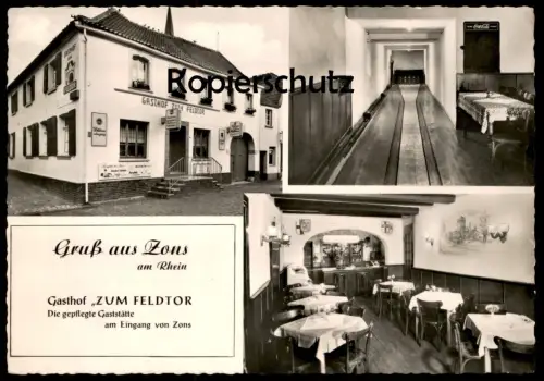 ÄLTERE POSTKARTE GRUSS AUS ZONS SCHLÖSSERS GASTSTÄTTE NUSSBAUM GASTHOF ZUM FELDTOR CocaCola Coca Cola Russische Eier