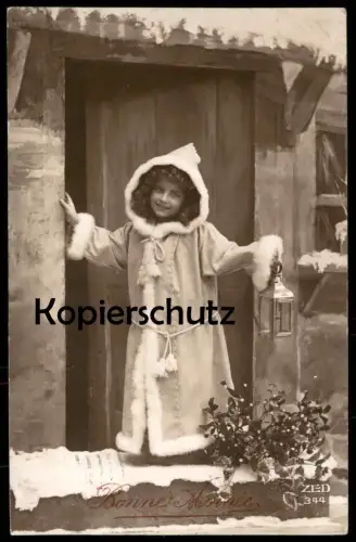 ALTE POSTKARTE BONNE ANNÉE NEUJAHR KIND Nikolaus-Gewand Christkind child enfant Pelz ZED 344 cpa postcard Ansichtskarte