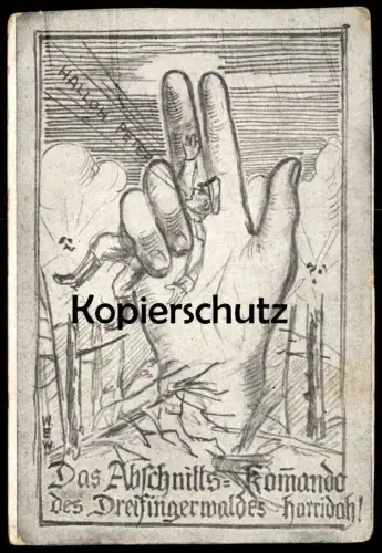 ALTE POSTKARTE DREIFINGERWALD HALLOH PETER Russia Soldatenbrief Infanterie Markgraf Karl Pertstschenka Ljubunj postcard