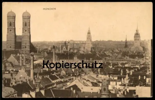 ALTE POSTKARTE MÜNCHEN FRAUENKIRCHE TOTALANSICHT Total Gesamtansicht Munich Ansichtskarte postcard pca AK