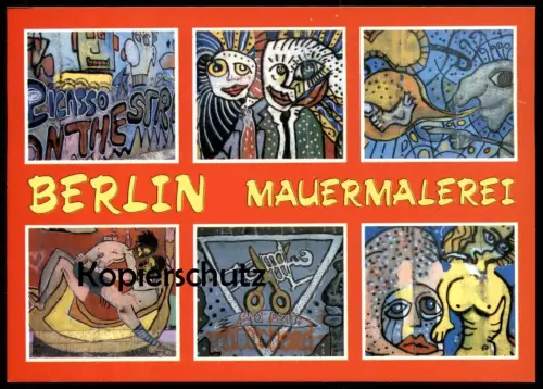 ÄLTERE POSTKARTE BERLIN BERLINER MAUER MAUERMALEREI GRAFFITI LE MUR THE WALL Ansichtskarte postcard