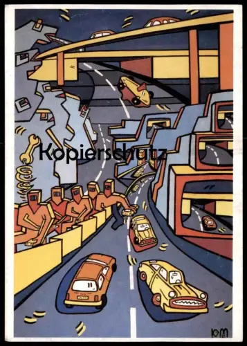 KÜNSTLER POSTKARTE UNTERWEGS KARIN MEINER 1989 PICKUP WERBEPOSTKARTE # 280 Motiv Reklamepostkarte Reklame advertising AK