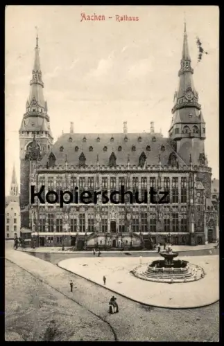 ALTE POSTKARTE AACHEN RATHAUS PANORAMA 190x Aix-la-Chapelle Ansichtskarte cpa postcard AK