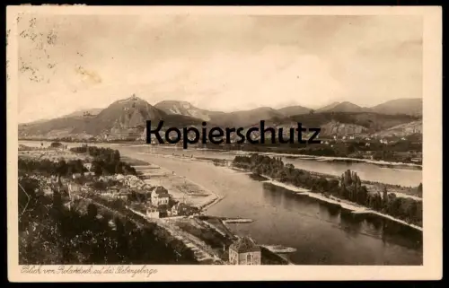 ALTE POSTKARTE BLICK VOM ROLANDSECK AUF DAS SIEBENGEBIRGE RHEIN Remagen AK cpa Ansichtskarte postcard