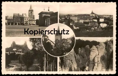ALTE POSTKARTE JITSCHIN UND UMGEBUNG NAMESTI JICIN N OKOLI czech republic Tschechische Republik Ansichtskarte postcard