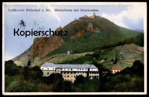 ALTE POSTKARTE LUFTKURORT RHÖNDORF AM RHEIN MÜTTERHEIM MIT DRACHENFELS Bad Honnef Siebengebirge Ansichtskarte postcard