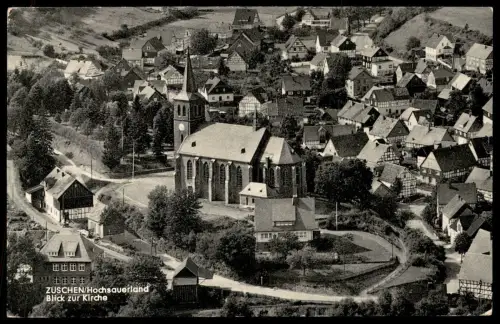 ALTE POSTKARTE ZÜSCHEN IM HOCHSAUERLAND BLICK ZUR KIRCHE WINTERBERG IM SAUERLAND AK cpa postcard Ansichtskarte