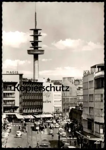ÄLTERE POSTKARTE HANNOVER BLICK VON DER KARMARSCHSTRASSE IN BAHNHOFSTRASSE VW Bus tramway Ansichtskarte AK postcard cpa