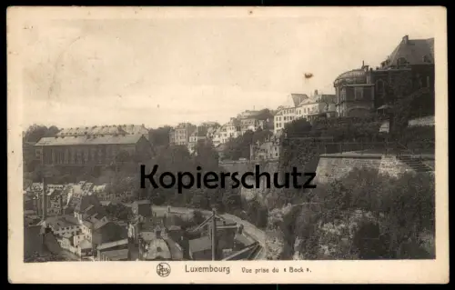 ALTE POSTKARTE LUXEMBOURG VUE PRISE DU BOCK LA VALLÉE l'ALZETTE ET LES ROCHERS cpa postcard Ansichtskarte AK Luxemburg