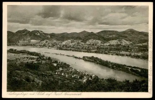 ALTE POSTKARTE SIEBENGEBIRGE RHEIN MIT BLICK AUF INSEL NONNENWERTH 1929 AK cpa Ansichtskarte postcard