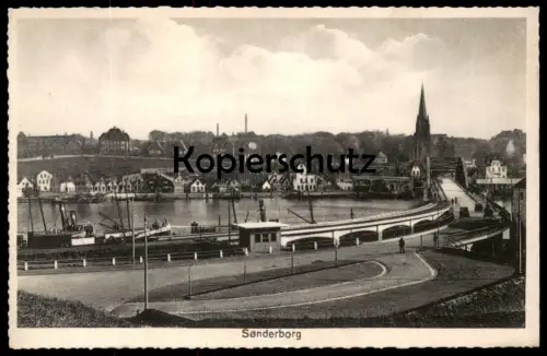 ALTE POSTKARTE SONDERBORG HAVN Hafen Sønderborg Sonderburg port Danmark Denmark Dänemark Ansichtskarte postcard