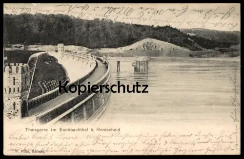 ALTE POSTKARTE THALSPERRE IM ESCHBACHTHALE BEI REMSCHEID INH. WALTER JÄGER HALTESTELLE NEUE ELEKTR. BAHN Eschbachtal