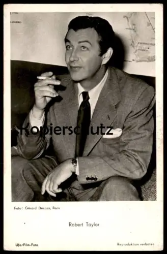 ALTE POSTKARTE ROBERT TAYLOR UFA FILM FOTO GÉRARD DÉCAUX PARIS Universum Film actor Photo Schauspieler Landkarte Rio
