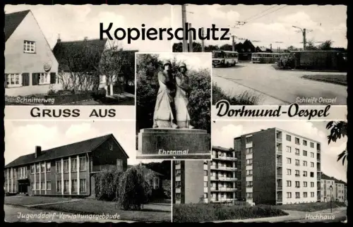 ÄLTERE POSTKARTE DORTMUND OESPEL SCHLEIFE SCHNITTERWEG HOCHHAUS EHRENMAL JUGENDDORF Ansichtskarte AK postcard cpa