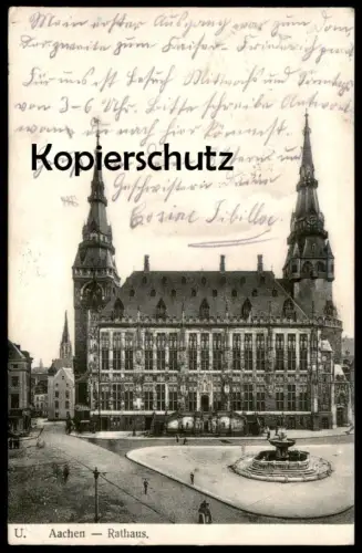 ALTE POSTKARTE AACHEN RATHAUS 1913 Aix-la-Chapelle Ansichtskarte cpa postcard AK