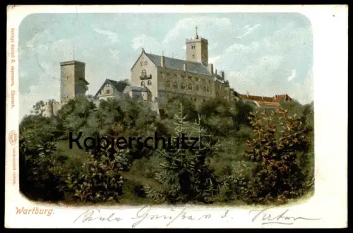 ALTE POSTKARTE EISENACH DIE WARTBURG 1902 Burg Schloss chateau castle Autochrom Louis Glaser Ansichtskarte postcard cpa