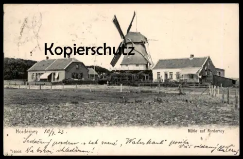 ALTE POSTKARTE MÜHLE AUF NORDERNEY WINDMÜHLE Mill Moulin Windmill Molen Ansichtskarte cpa postcard AK