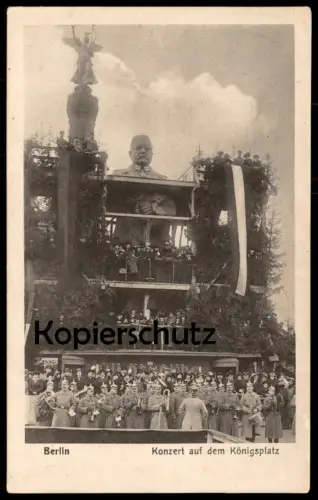 ALTE POSTKARTE BERLIN KONZERT AUF DEM KÖNIGSPLATZ HINDENBURG VOR SIEGESSÄULE Musik music monument Ansichtskarte postcard
