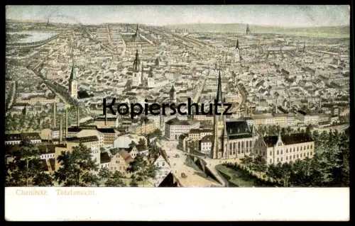 ALTE POSTKARTE CHEMNITZ TOTALANSICHT Total Gesamtansicht AK Ansichtskarte postcard cpa