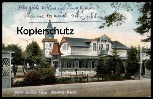 ALTE POSTKARTE HAMBURG HAAKE HOTEL GOLDENE WIEGE Harburg AK Ansichtskarte postcard cpa