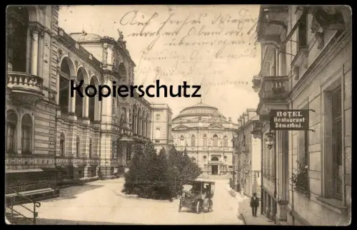 ALTE POSTKARTE BADEN-BADEN 1907 HOTEL RÖMERBAD AUTO Hzg. Friedrichs- und Kaiserin Augusta Bad car postcard Ansichtskarte